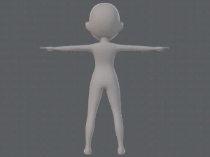 base mesh girl character low polygon 3D Model
