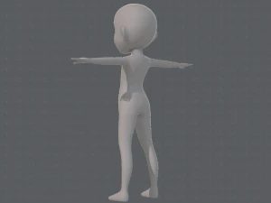 base mesh girl character low polygon 3D Model