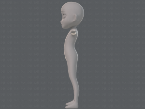 base mesh girl character low polygon 3Dモデル