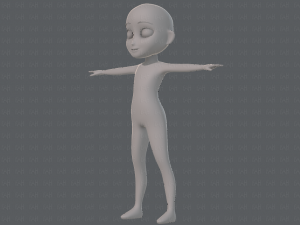 base mesh girl character low polygon 3Dモデル