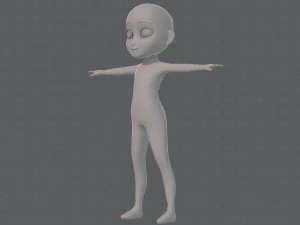base mesh girl character low polygon 3D Model