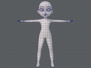 base mesh girl character low polygon 3Dモデル
