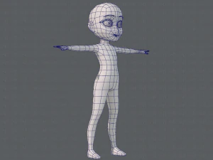 base mesh girl character low polygon 3D Model