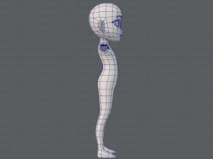 base mesh girl character low polygon 3Dモデル
