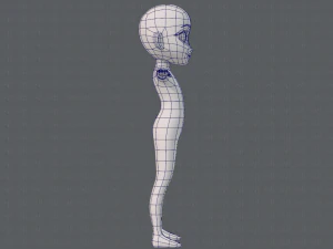 base mesh girl character low polygon 3D Model