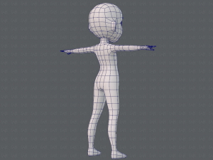 base mesh girl character low polygon 3Dモデル