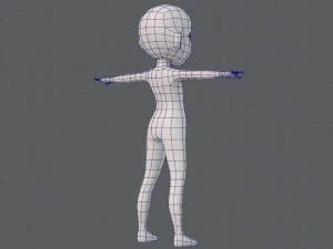 base mesh girl character low polygon 3D Model
