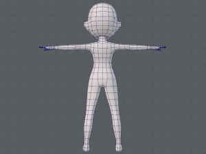 base mesh girl character low polygon 3Dモデル