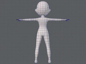 base mesh girl character low polygon 3D Model