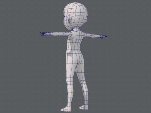 base mesh girl character low polygon 3Dモデル
