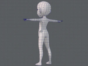 base mesh girl character low polygon 3D Model