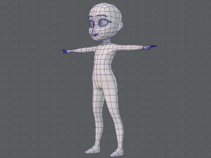 base mesh girl character low polygon 3Dモデル