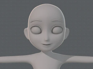 base mesh girl character low polygon 3D Model