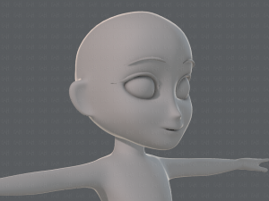 base mesh girl character low polygon 3Dモデル