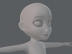 base mesh girl character low polygon 3D Model