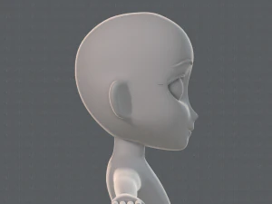 base mesh girl character low polygon 3D Model