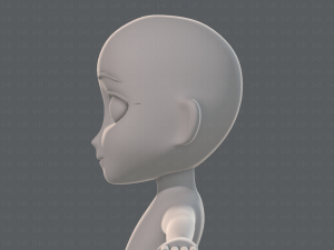 base mesh girl character low polygon 3Dモデル