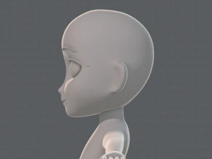 base mesh girl character low polygon 3D Model