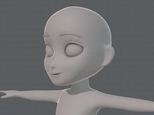 base mesh girl character low polygon 3D Model