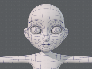 base mesh girl character low polygon 3Dモデル