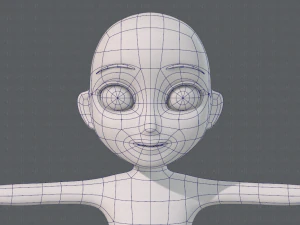 base mesh girl character low polygon 3D Model