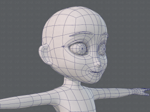 base mesh girl character low polygon 3Dモデル