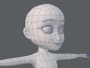base mesh girl character low polygon 3D Model