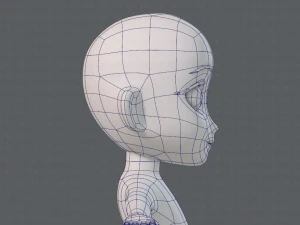 base mesh girl character low polygon 3D Model