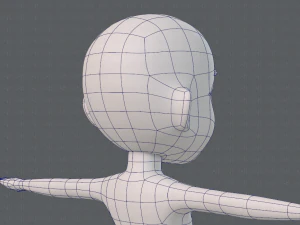base mesh girl character low polygon 3D Model