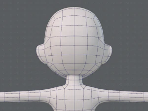 base mesh girl character low polygon 3D Model