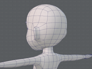 base mesh girl character low polygon 3Dモデル