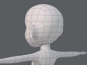 base mesh girl character low polygon 3D Model