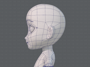 base mesh girl character low polygon 3Dモデル