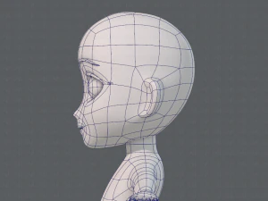base mesh girl character low polygon 3D Model