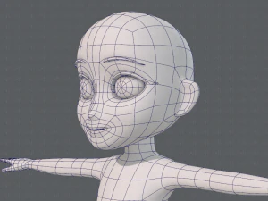 base mesh girl character low polygon 3D Model