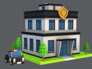 police building 3D Модель