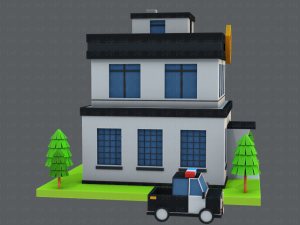 police building 3D Модель