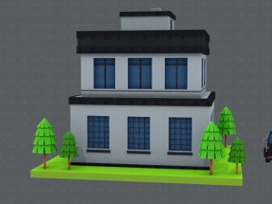 police building 3D Модель