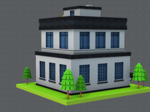 police building 3D Модель