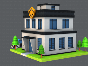 police building 3D Модель