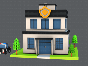 police building 3D Модель