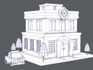 police building 3D Модель