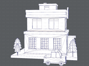 police building 3D Модель