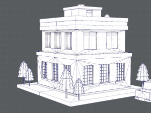 police building 3D Модель