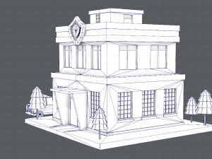 police building 3D Модель
