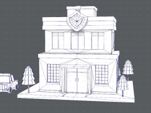 police building 3D Модель
