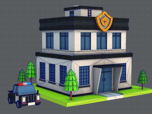 police building 3D Модель