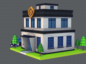 police building 3D Модель
