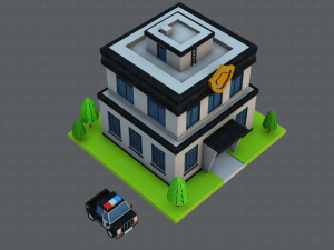 police building 3D Модель