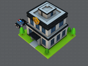 police building 3D Модель